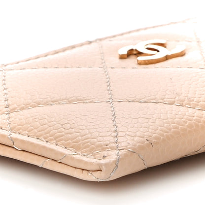 Chanel Caviar Quilted Card Holder Beige 10 of 18