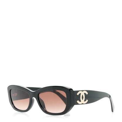 Chanel Acetate Rectangle Sunglasses 5493 Black Brown 1 of 8
