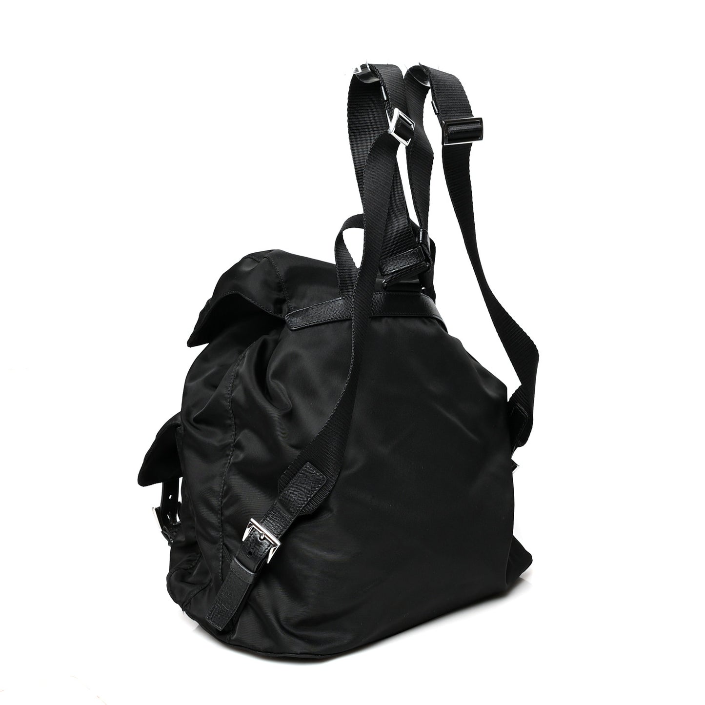 Tessuto Nylon Saffiano Medium Backpack Black