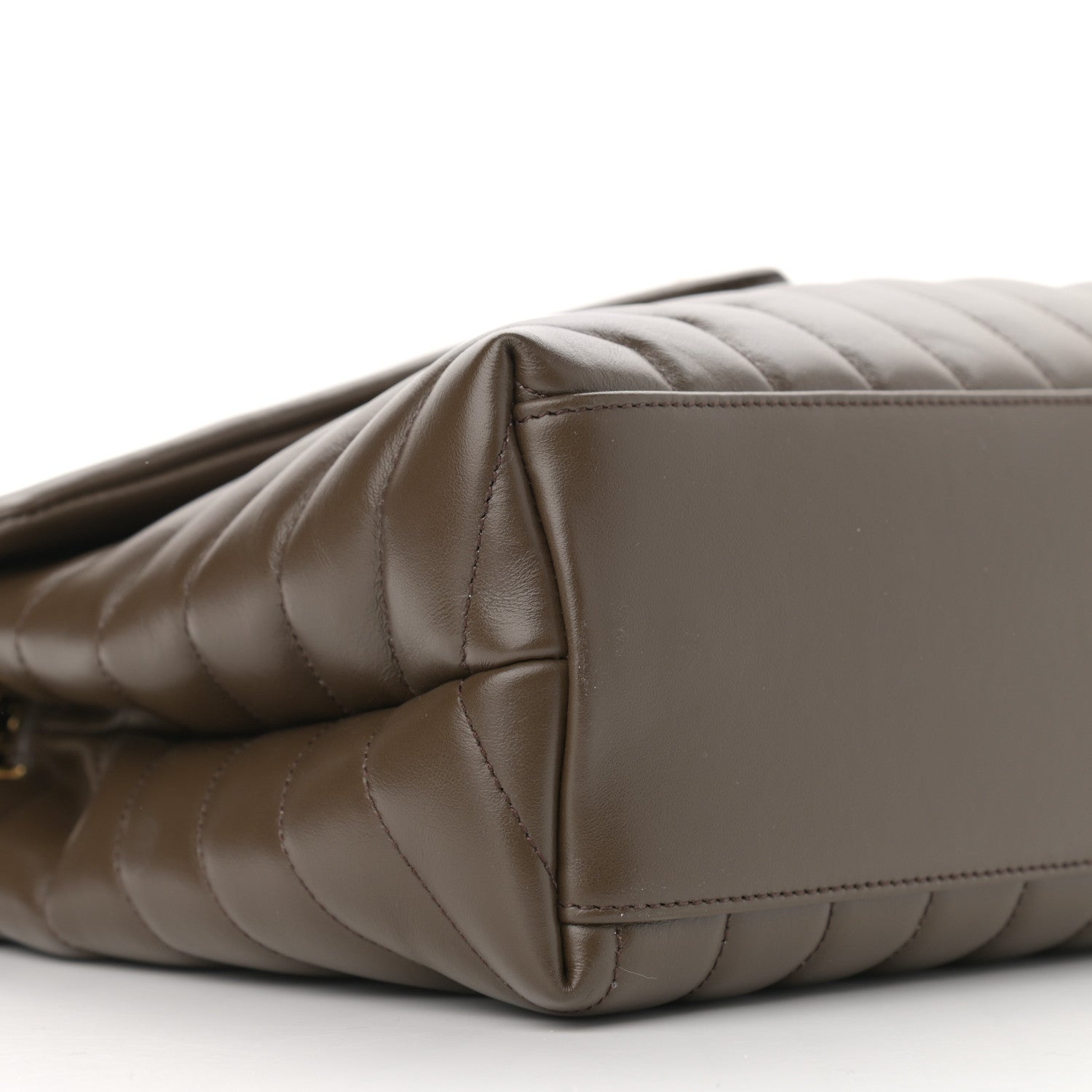 Saint Laurent Calfskin Y Quilted Monogram Medium Loulou Chain Satchel Soil Brown 10 of 12
