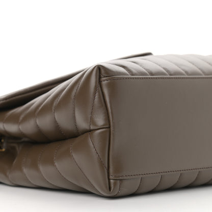 Saint Laurent Calfskin Y Quilted Monogram Medium Loulou Chain Satchel Soil Brown 10 of 12