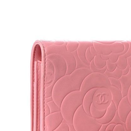 Chanel Lambskin Camellia Embossed Wallet on Chain WOC Pink 13 of 13