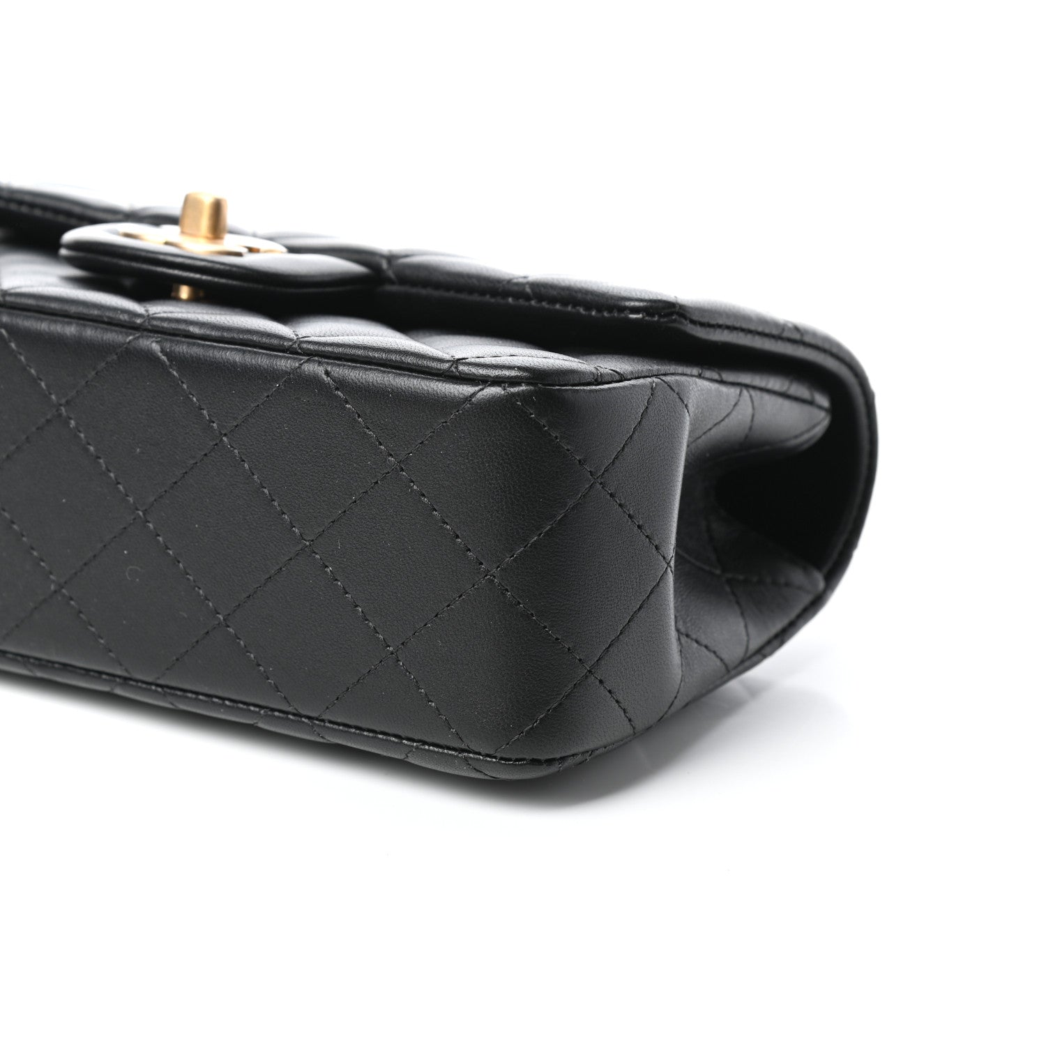Chanel Lambskin Quilted Mini Top Handle Rectangular Flap Black 10 of 11