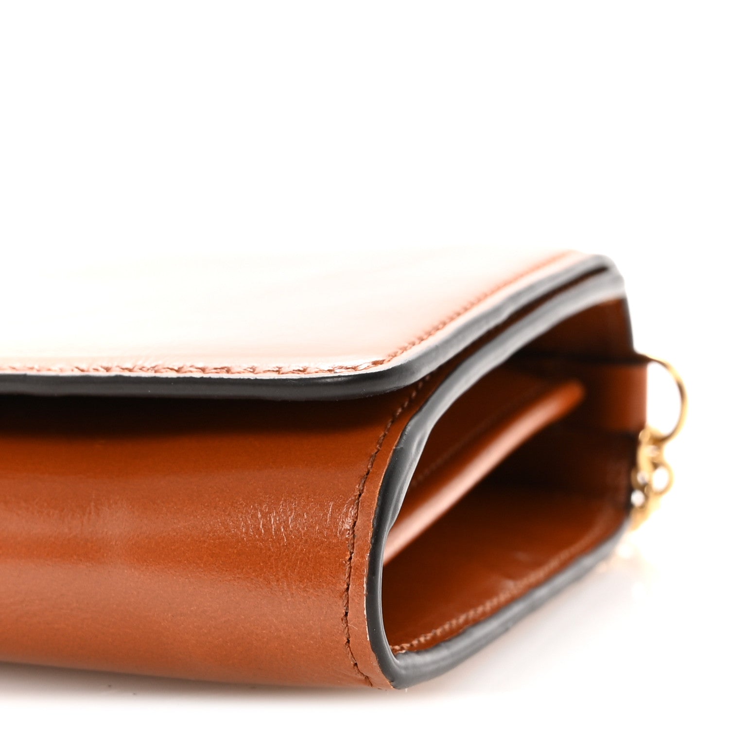 Chloe Calfskin Iconic Flap Wallet On Chain Clay Brown 10 of 10