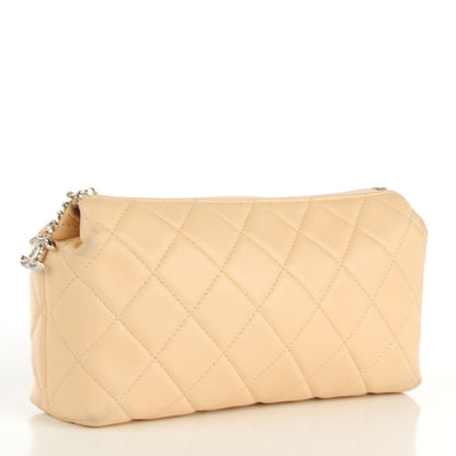 Chanel Lambskin Quilted Cosmetic Case Beige 5 of 11