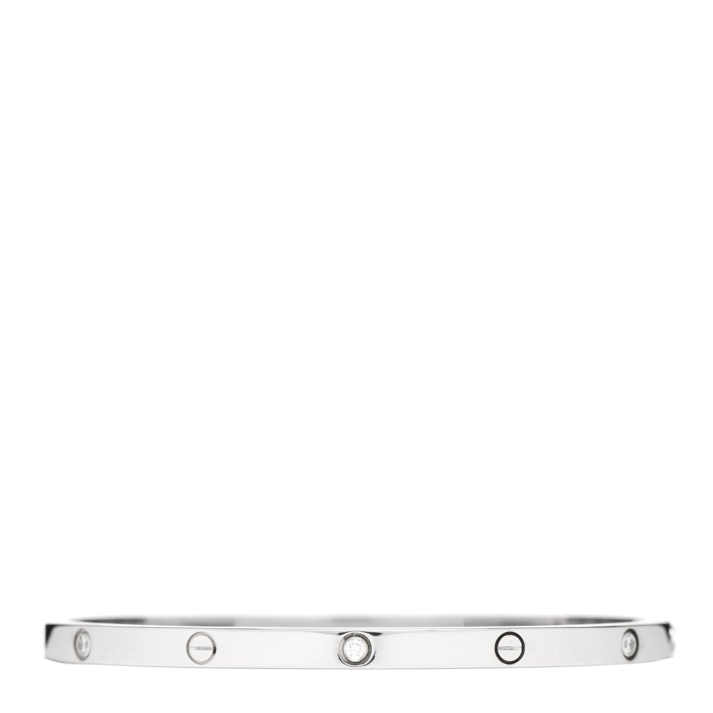 18K White Gold 6 Diamond Small LOVE Bracelet 16