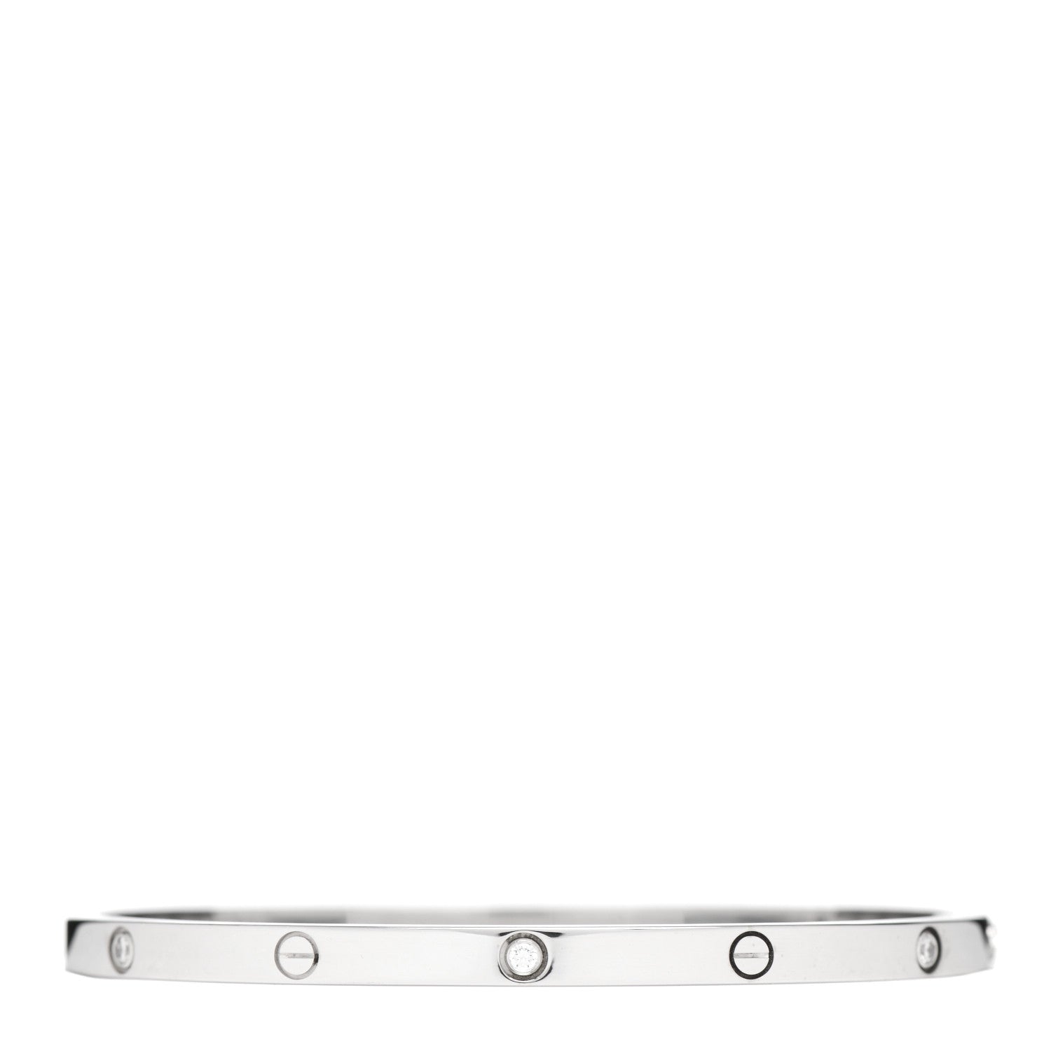Cartier 18K White Gold 6 Diamond Small LOVE Bracelet 16 1 of 4