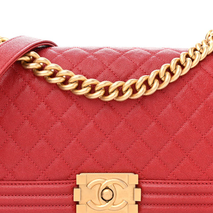 Chanel Caviar Quilted Medium Boy Flap Red 8 of 10
