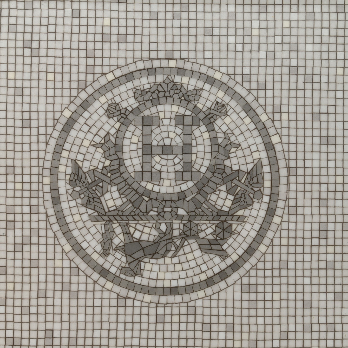 Porcelain Mosaique Au 24 Platinum Square Plate N°3