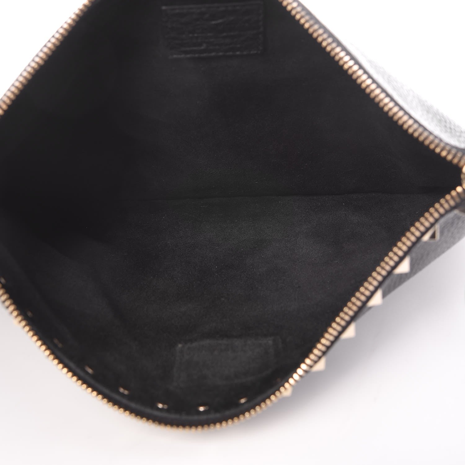 Valentino Garavani Pebbled Calfskin Large Rockstud Zip Pouch Black 5 of 7