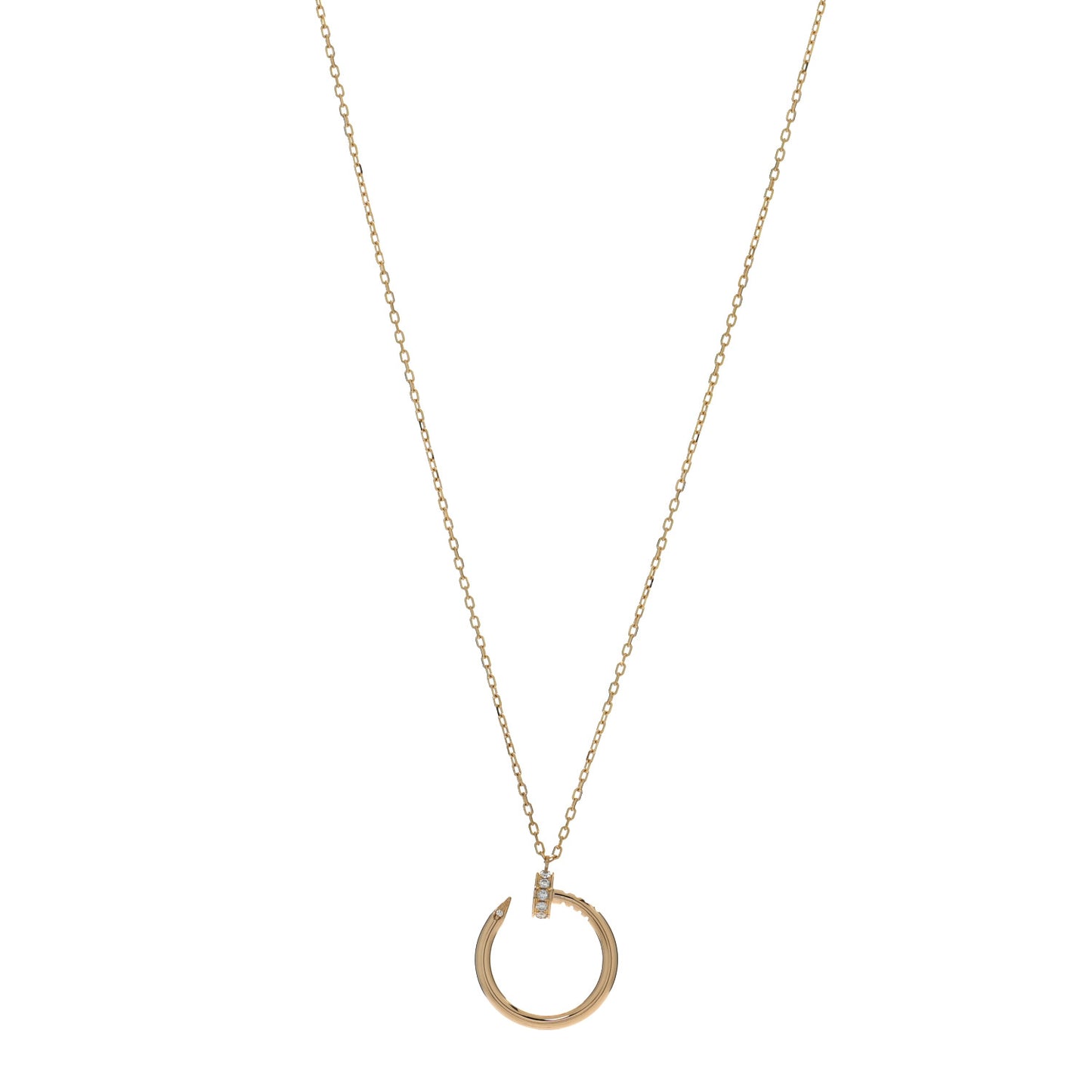18K Yellow Gold Diamond Juste Un Clou Pendant Necklace