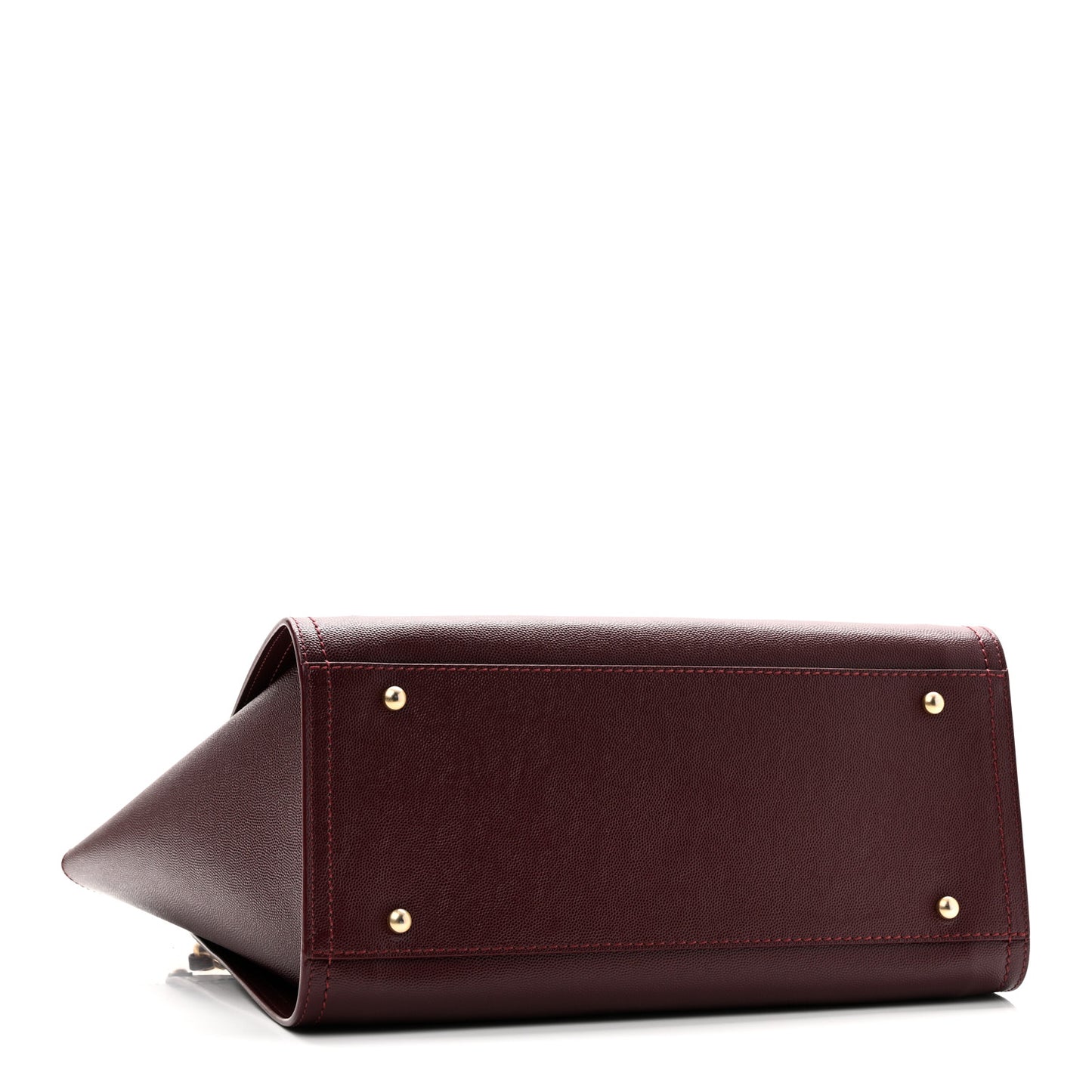 Caviar Small Studded Deauville Tote Burgundy