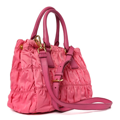 Prada Tessuto Nylon Gaufre Small Tote Petalo 4 of 17
