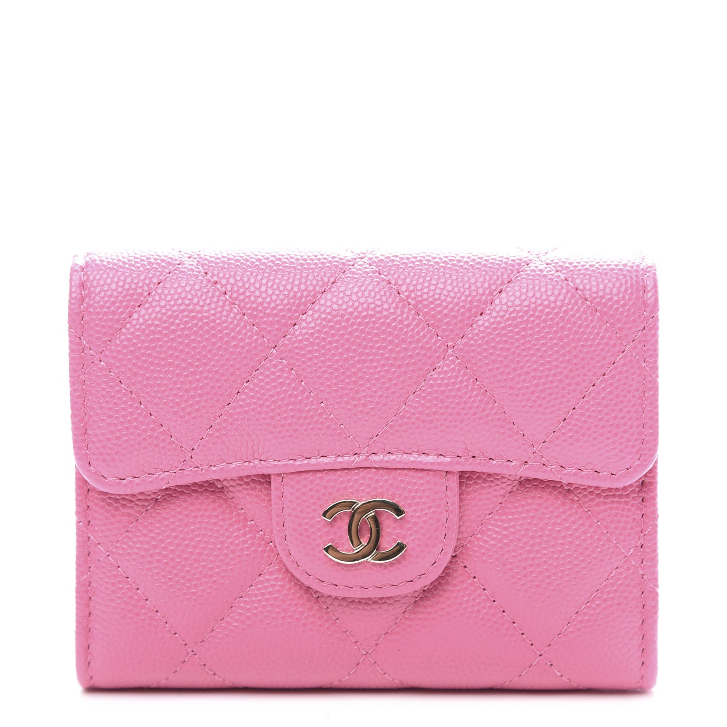 Chanel Caviar Quilted Flap Card Holder Wallet Pink 1 of 10