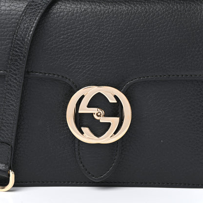 Gucci Dollar Calfskin Small Interlocking G Shoulder Bag Black 7 of 9