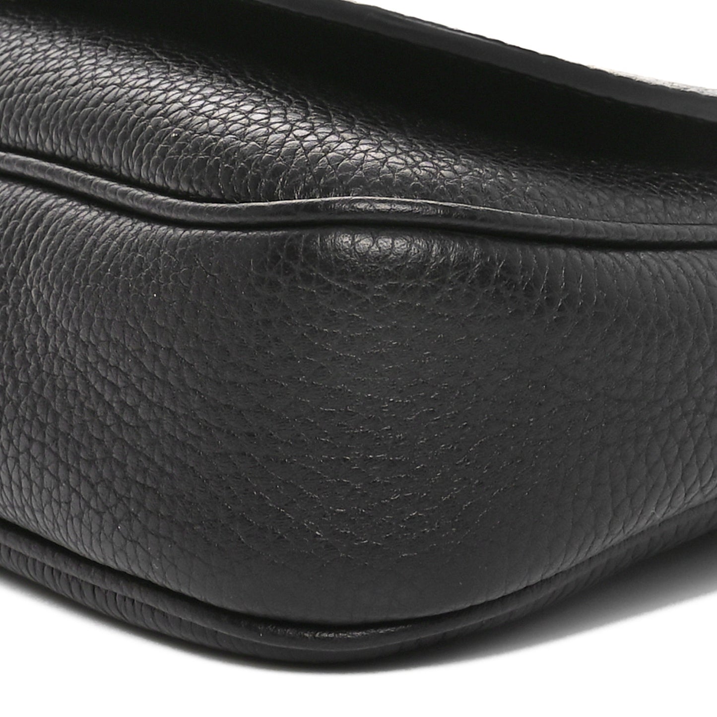 Pebbled Calfskin Medium Soho Flap Crossbody Black