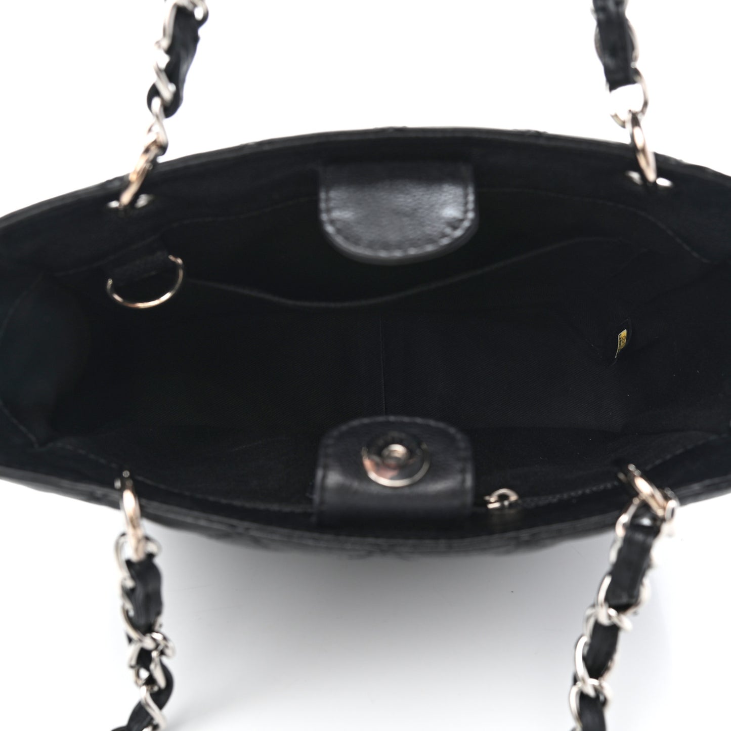 Caviar Quilted Petit Shopping Tote PST Black