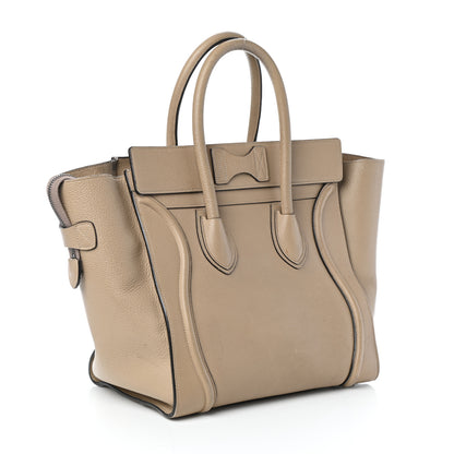 Celine Drummed Calfskin Mini Luggage Dune 3 of 10