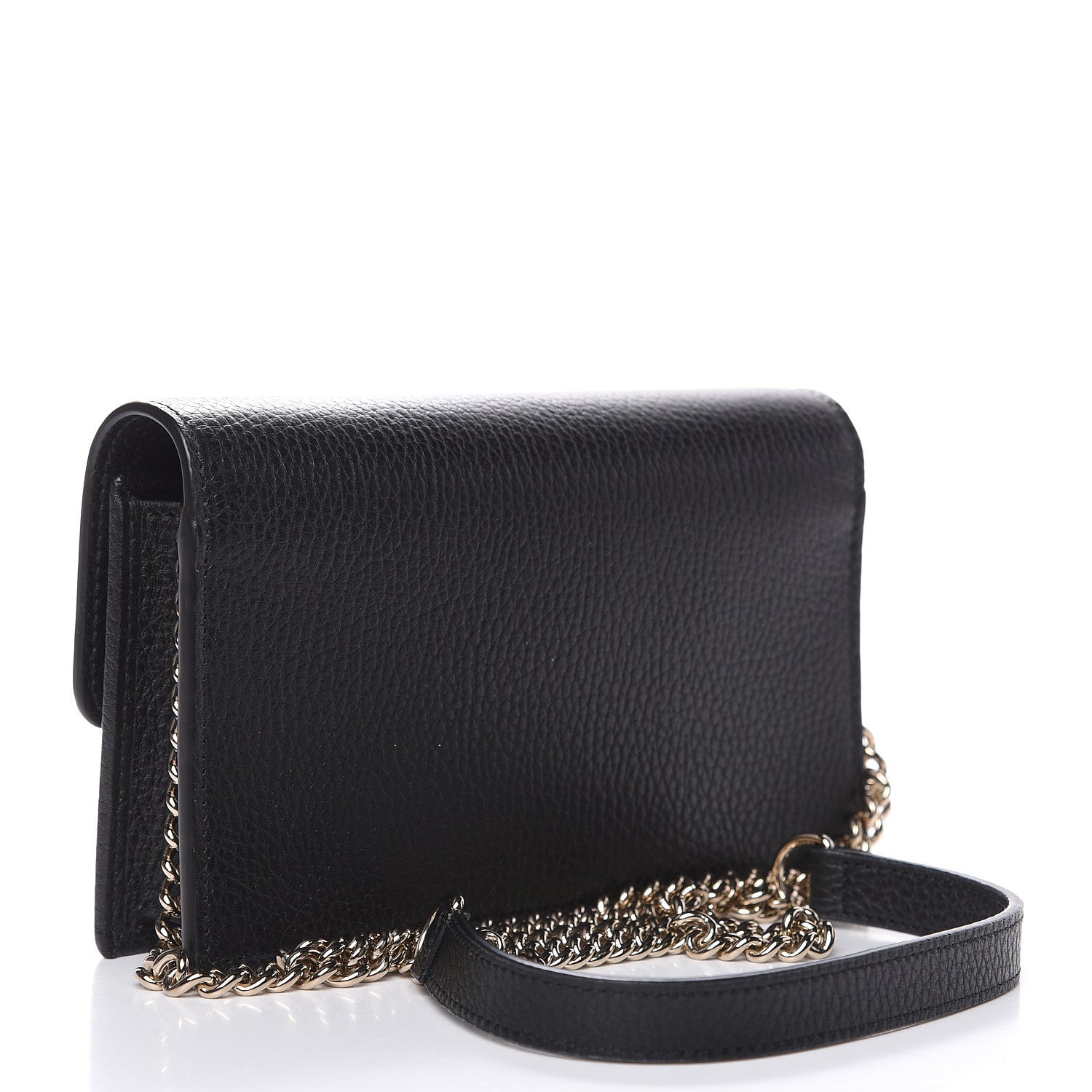 Gucci Dollar Calfskin Interlocking G Chain Wallet Black 3 of 8
