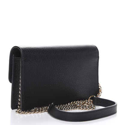 Gucci Dollar Calfskin Interlocking G Chain Wallet Black 3 of 8