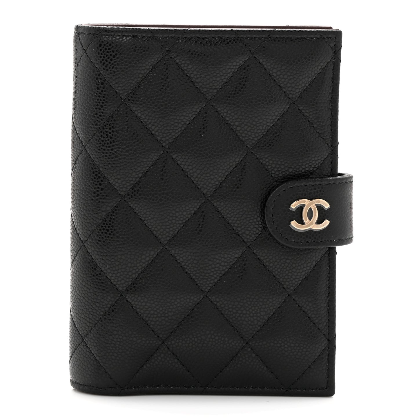 Caviar Quilted Passport Holder Black