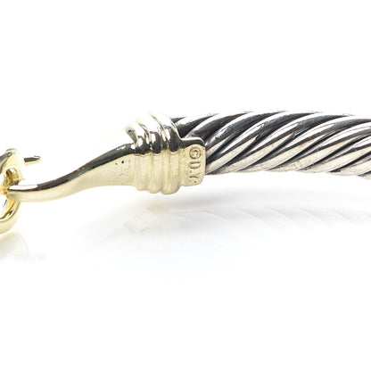 David Yurman Sterling Silver 14K Yellow Gold 5mm Cable Classic Buckle Bracelet 5 of 5