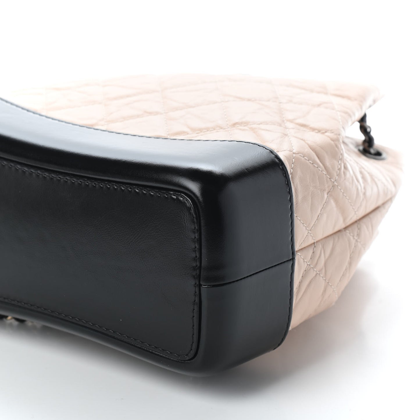 Aged Calfskin Quilted Small Gabrielle Backpack Beige Black