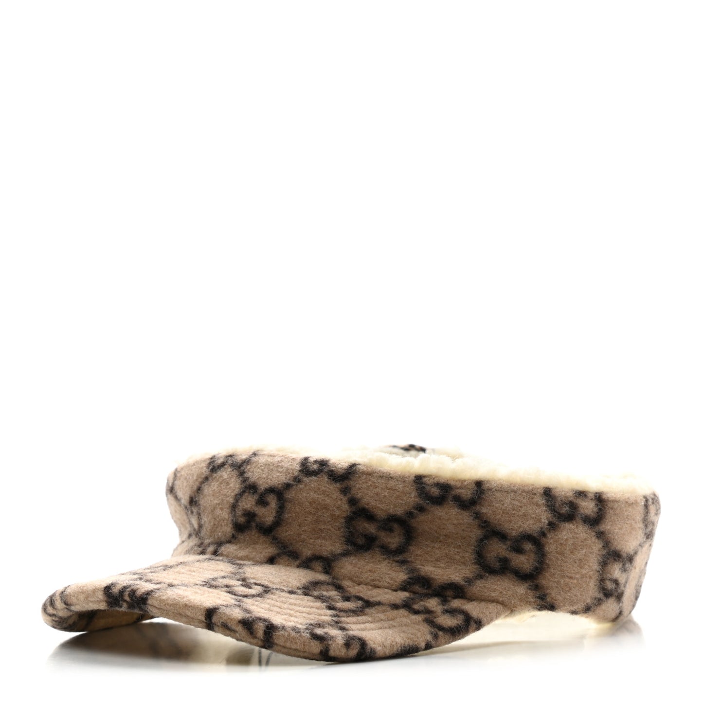 Covered Wool GG Monogram Visor Beige Ebony