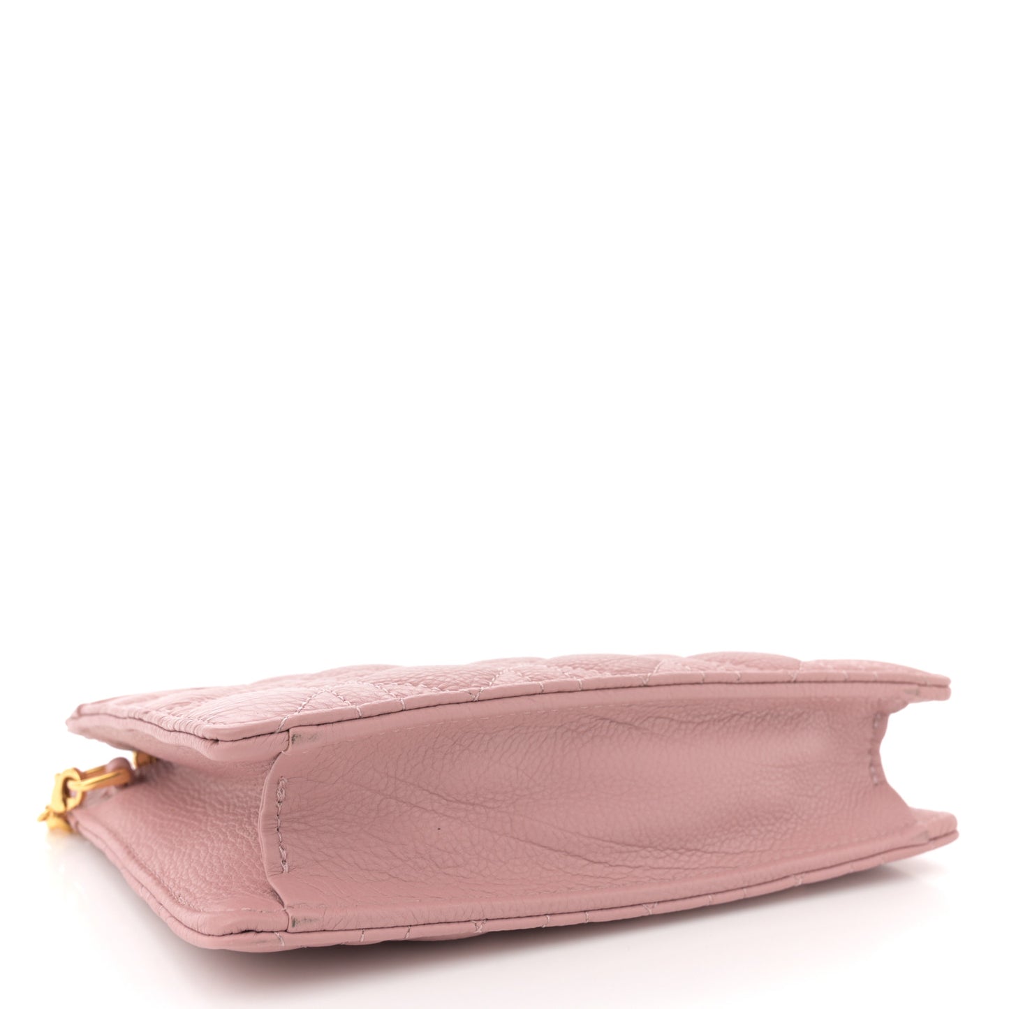 Calfskin Cannage Caro Zipped Pouch With Chain Fard