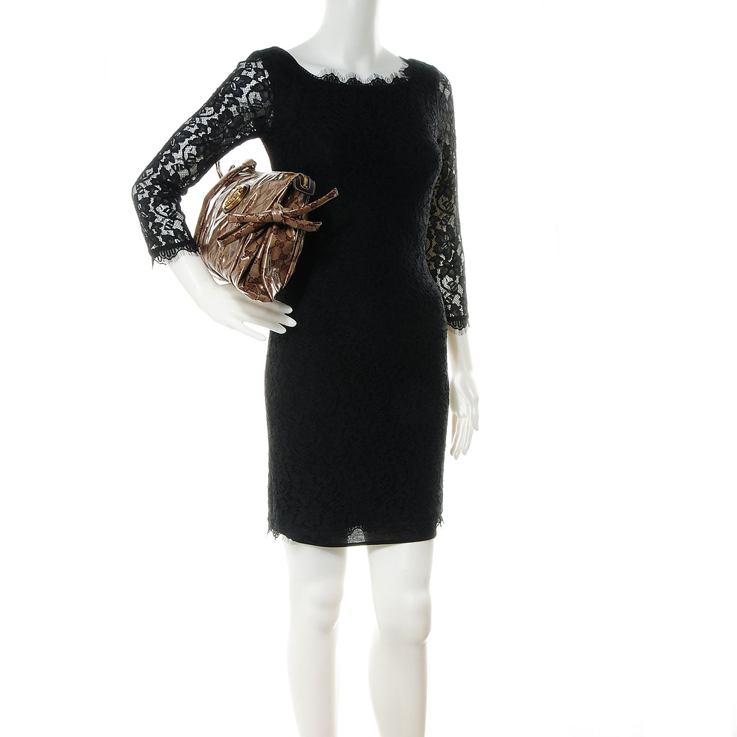 Gucci Crystal Monogram Large Hysteria Clutch 2 of 7