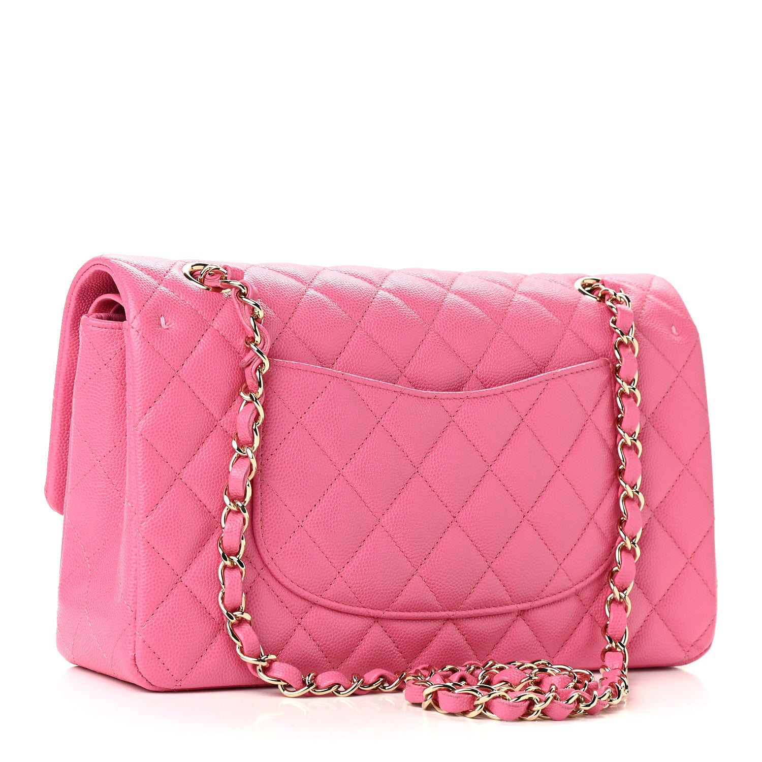 Chanel Caviar Quilted Medium Double Flap Pink 3 of 9