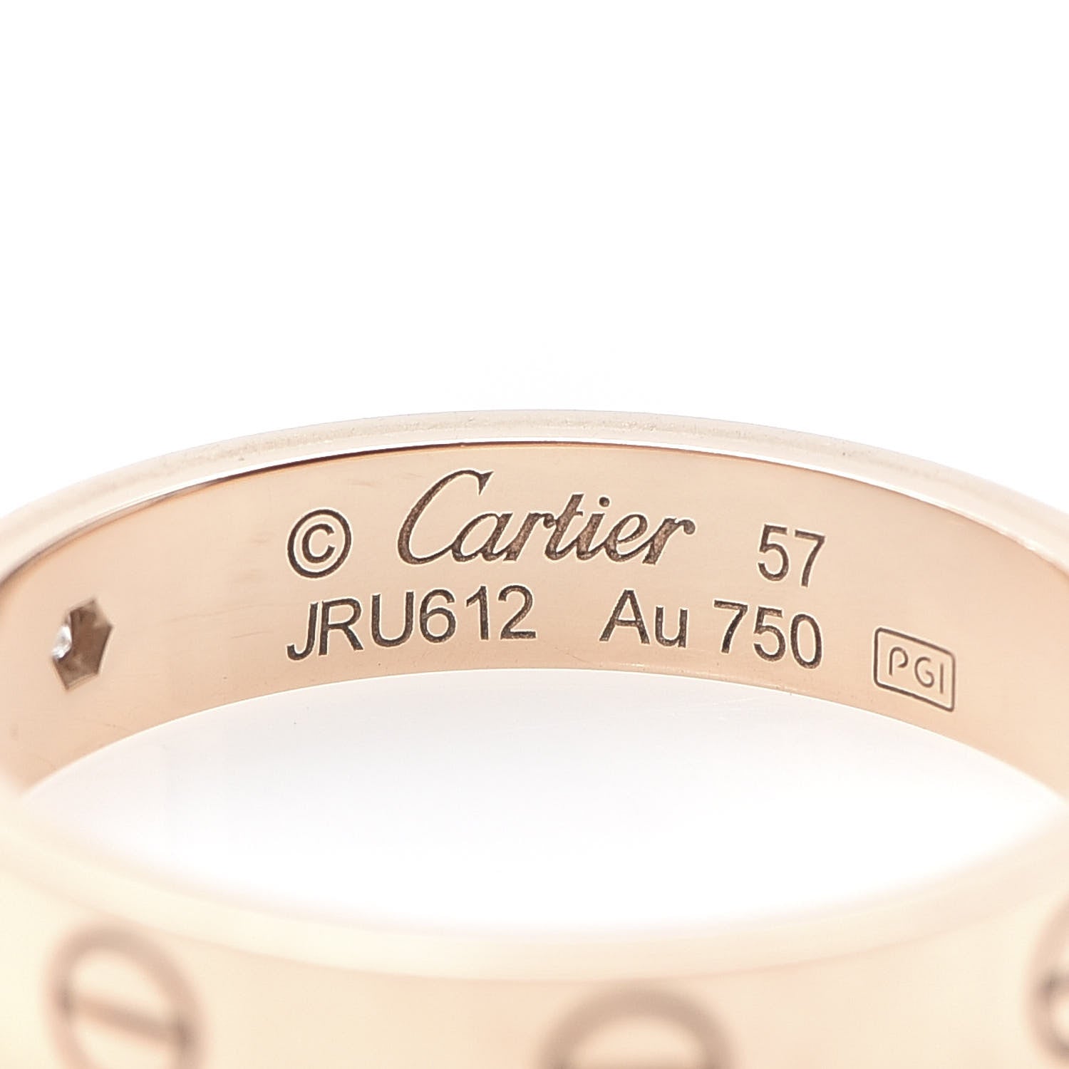 Cartier 18K Pink Gold Diamond 4mm LOVE Wedding Band Ring 57 8 4 of 6