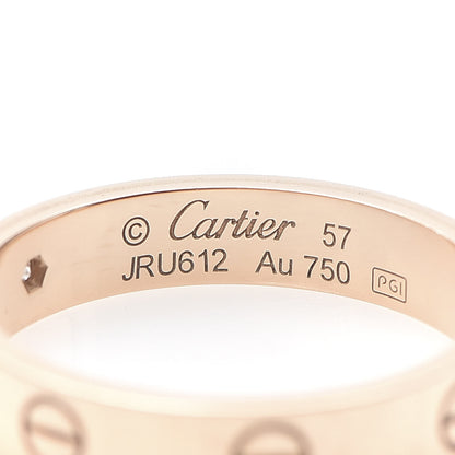 Cartier 18K Pink Gold Diamond 4mm LOVE Wedding Band Ring 57 8 4 of 6