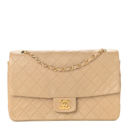 Chanel Lambskin Quilted Medium Single Flap Beige 1 of 10