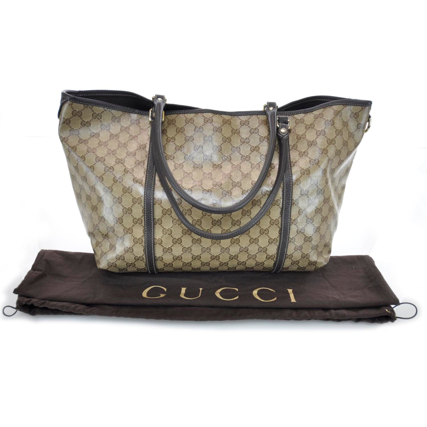 Crystal Monogram Large Joy Tote Beige Ebony Testa di Moro