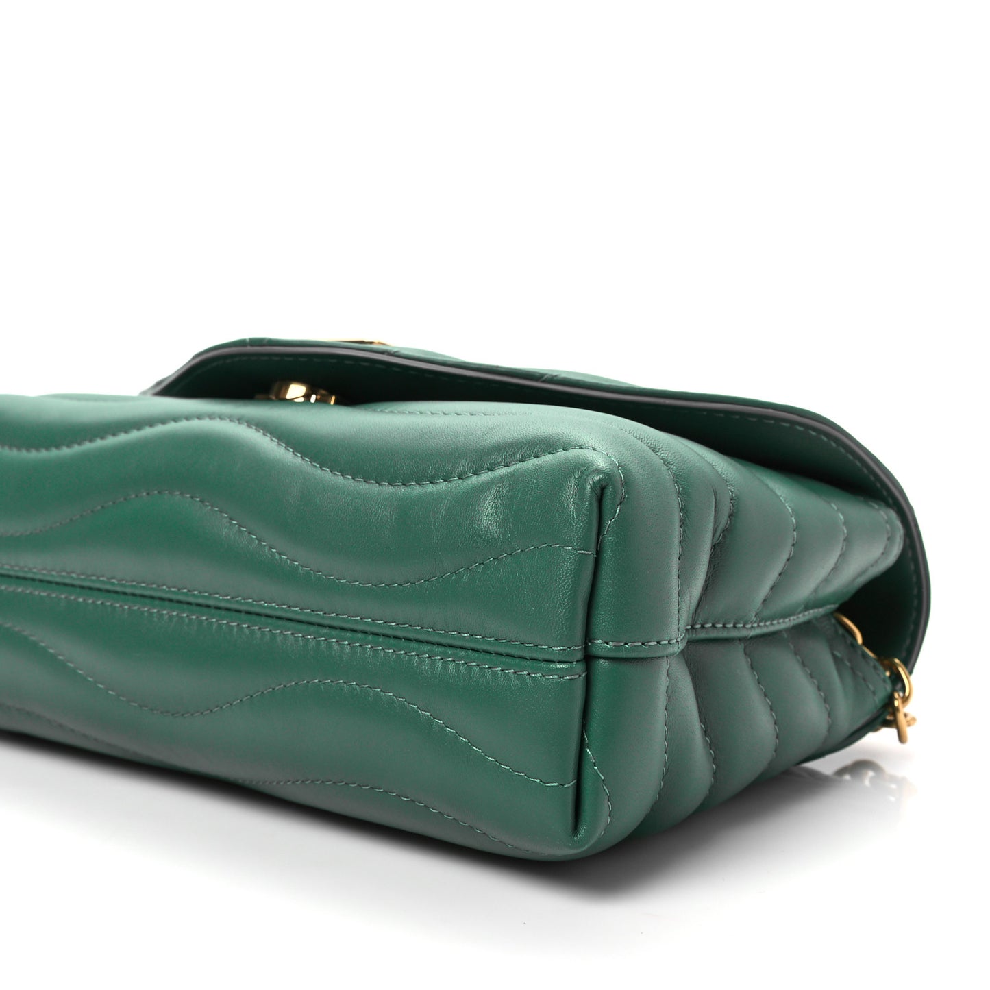 Calfskin LV New Wave Chain Bag Emerald