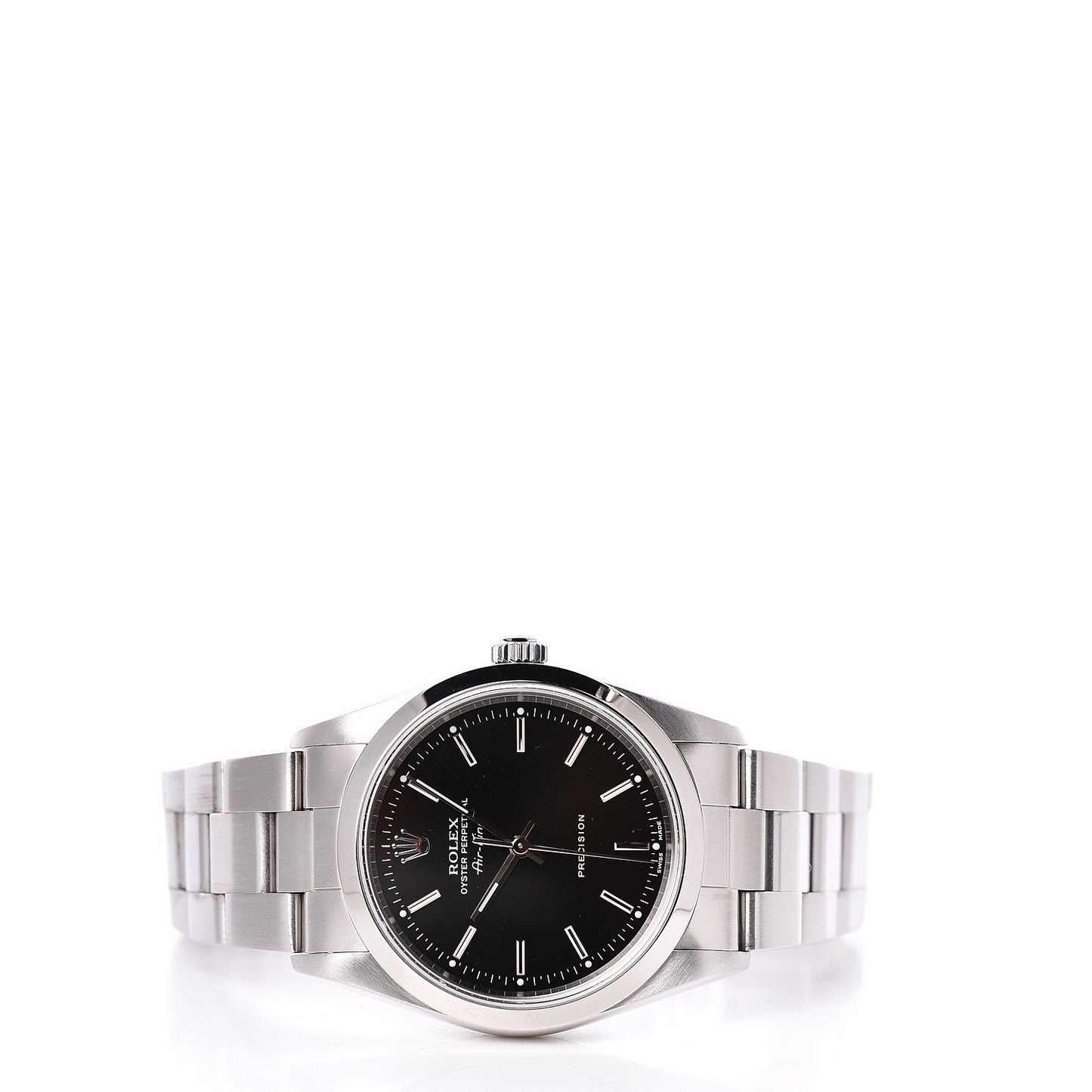 Stainless Steel 34mm Air-King Oyster Perpetual Precision Watch Black 14000