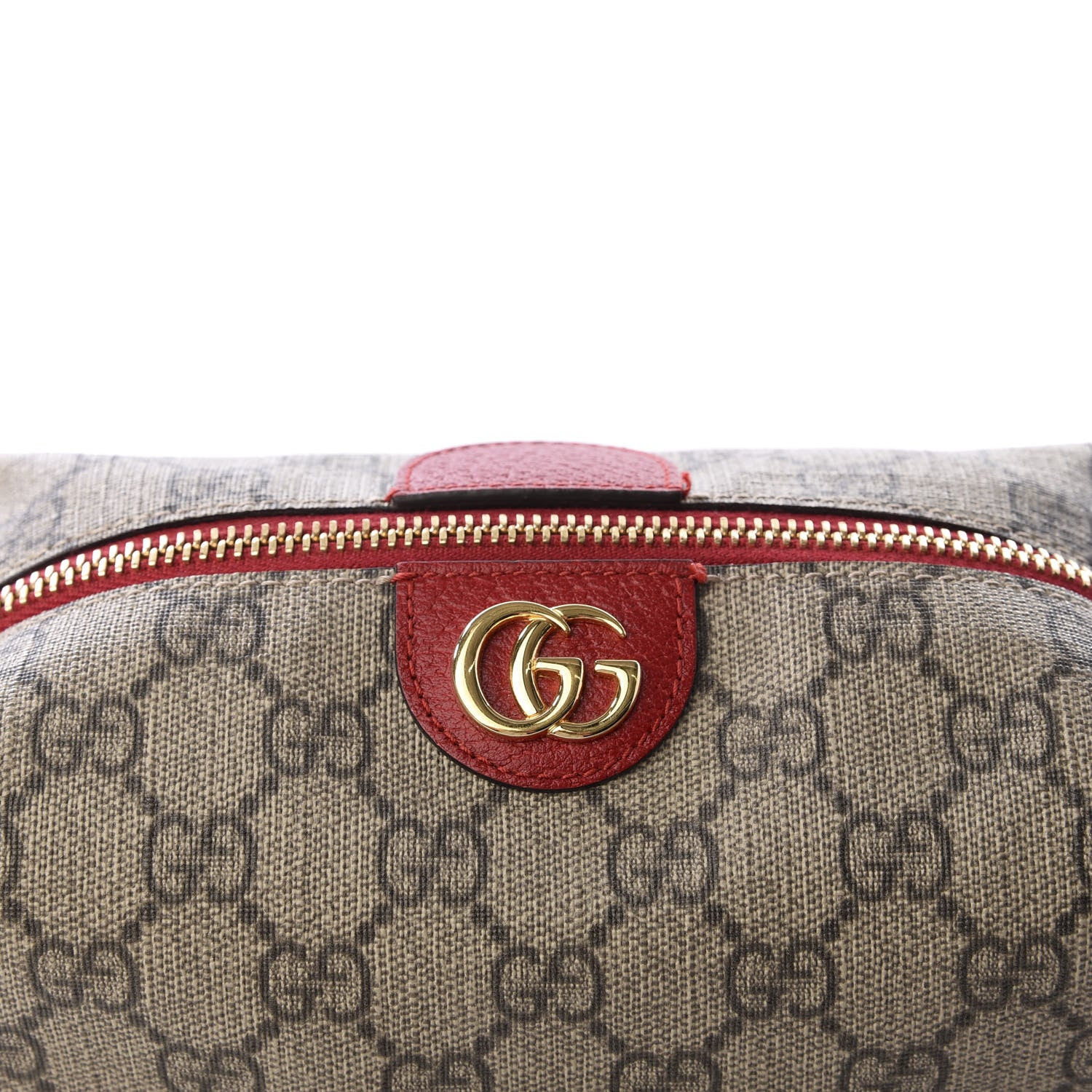 Gucci Soft GG Supreme Monogram Calfskin Medium Ophidia Cosmetic Case Beige Ebony Hibiscus Red 10 of 10