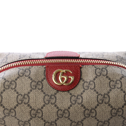 Gucci Soft GG Supreme Monogram Calfskin Medium Ophidia Cosmetic Case Beige Ebony Hibiscus Red 10 of 10