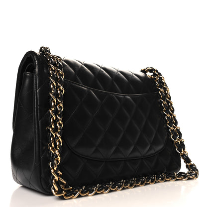 Chanel Lambskin Quilted Jumbo Double Flap Black 3 of 11