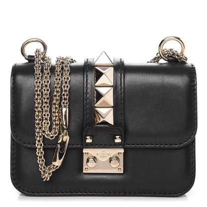 Valentino Garavani Vitello Mini Glam Lock Rockstud Flap Black 1 of 8