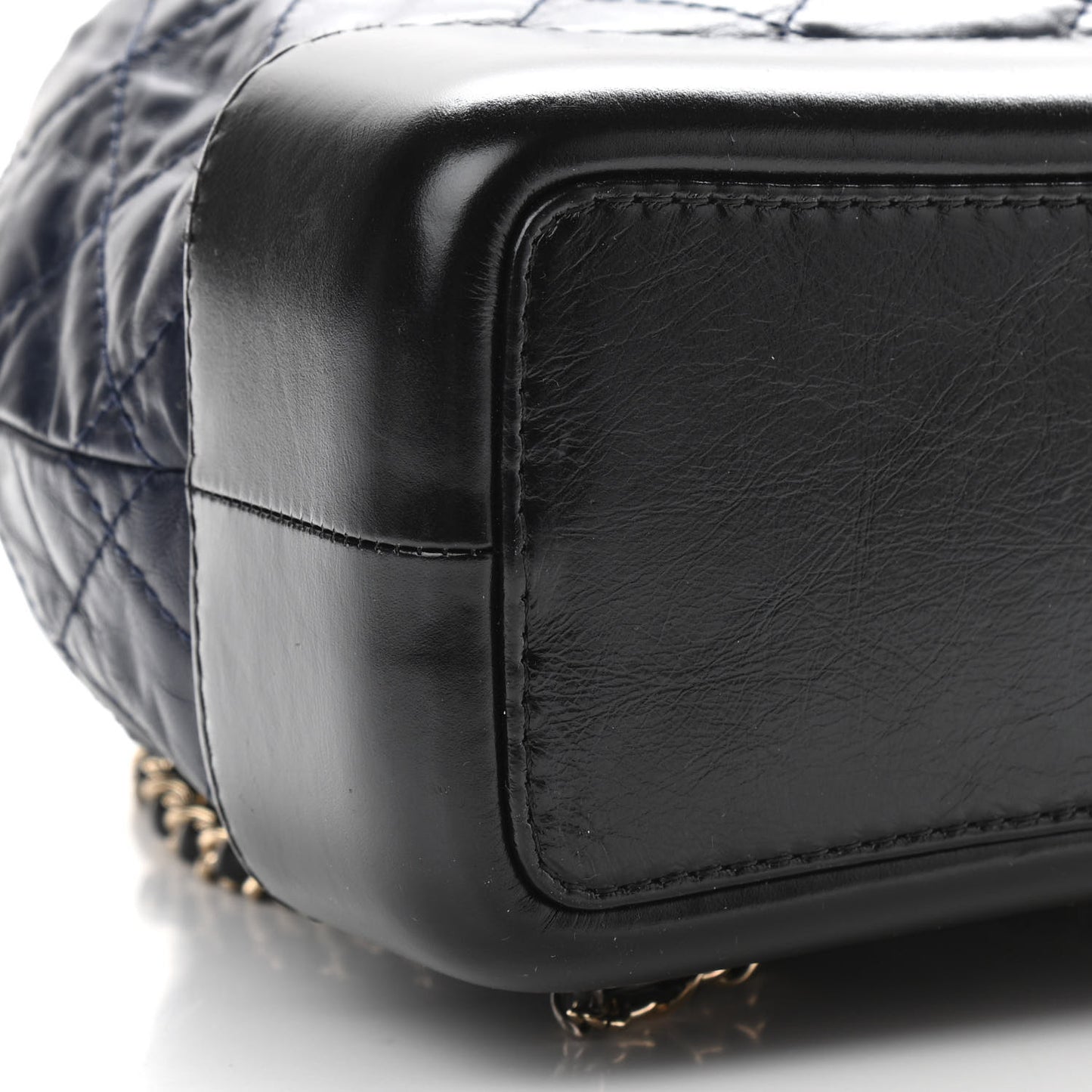 Aged Calfskin Quilted Small Gabrielle Backpack Blue Black