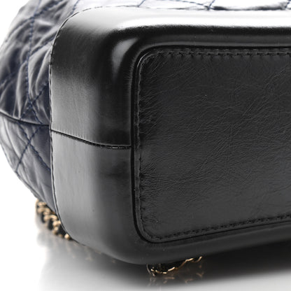 Chanel Aged Calfskin Quilted Small Gabrielle Backpack Blue Black 8 of 9