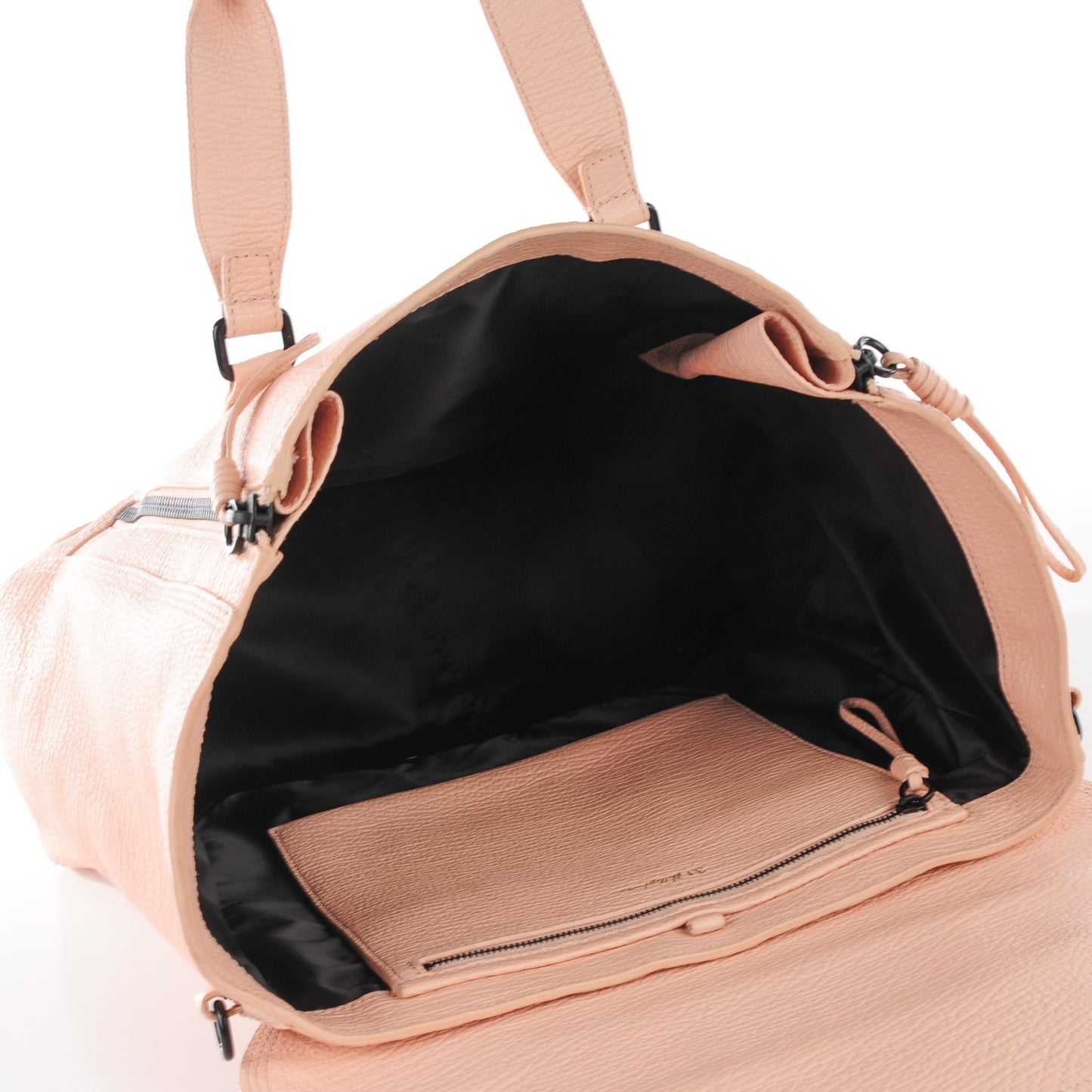 3.1 Textured Calfskin Large Pashli Satchel Blush