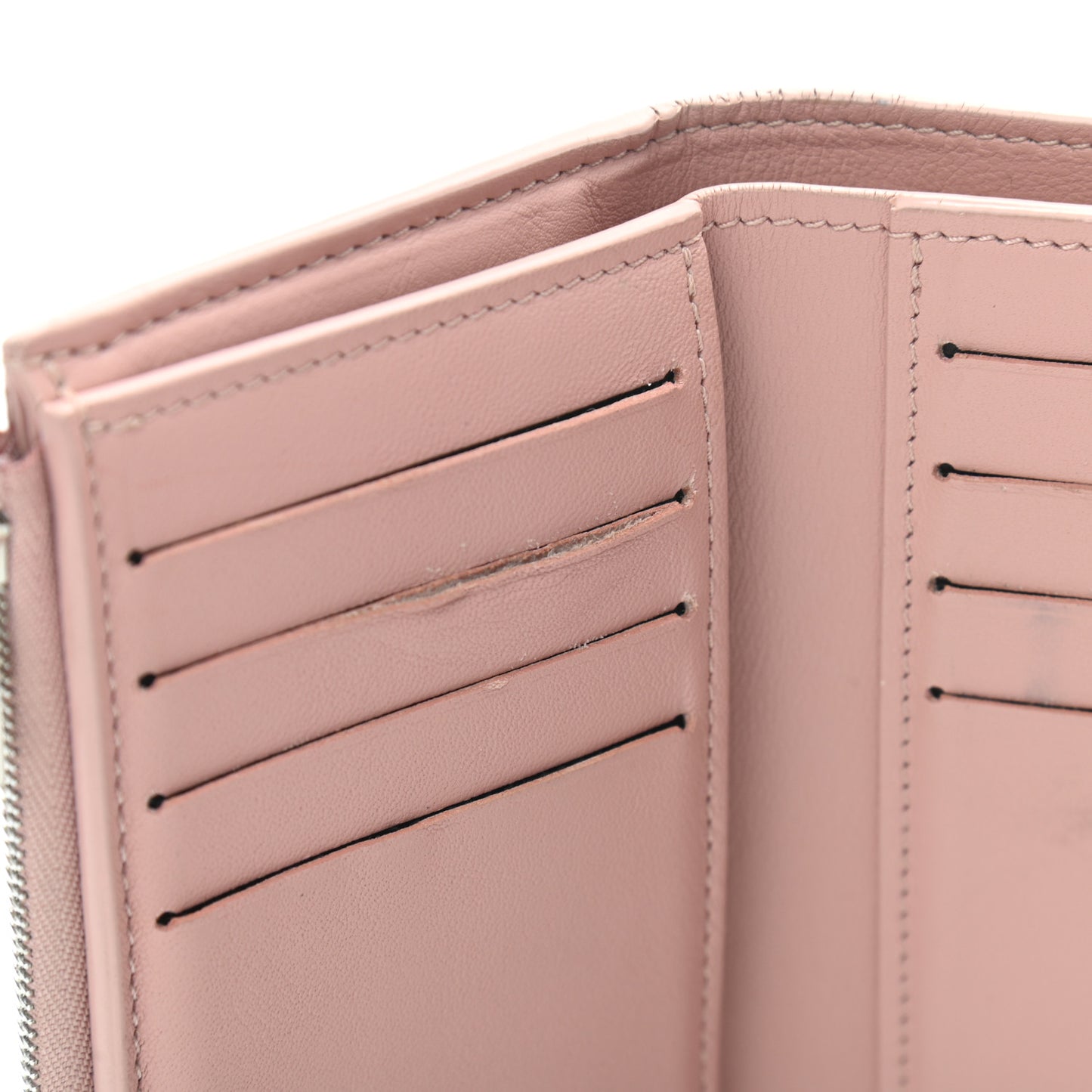 Taurillon Perforated Capucines Compact Wallet Magnolia