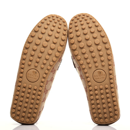 Gucci GG Monogram Suede Mens Driver Loafers 8 Beige Ruggine Cuir 6 of 11