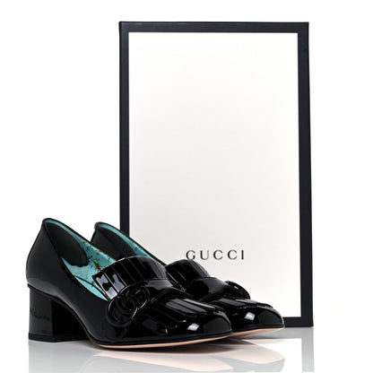 Gucci Vernice GG Marmont Fringe 50mm Loafer Pumps 35 Black 8 of 8