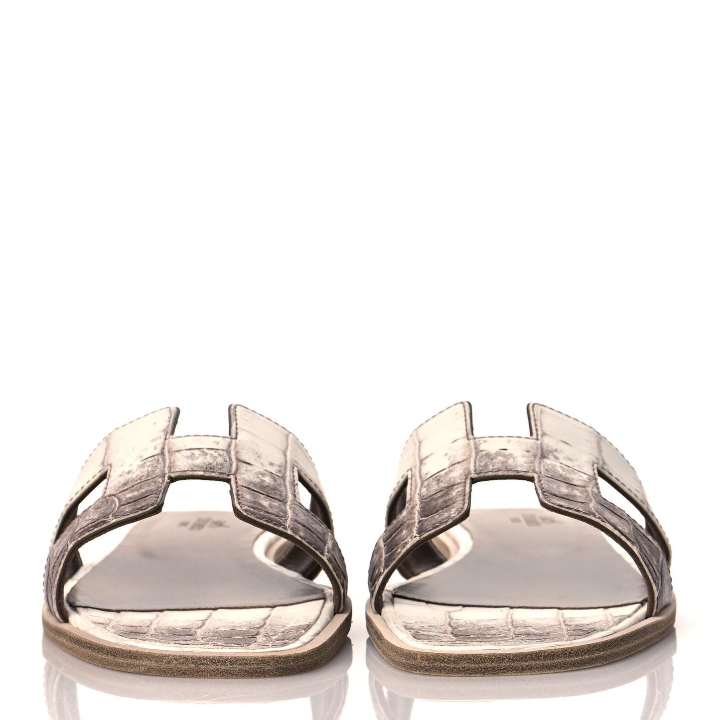 Matte Niloticus Crocodile Himalaya Oran Sandals 37 Blanc