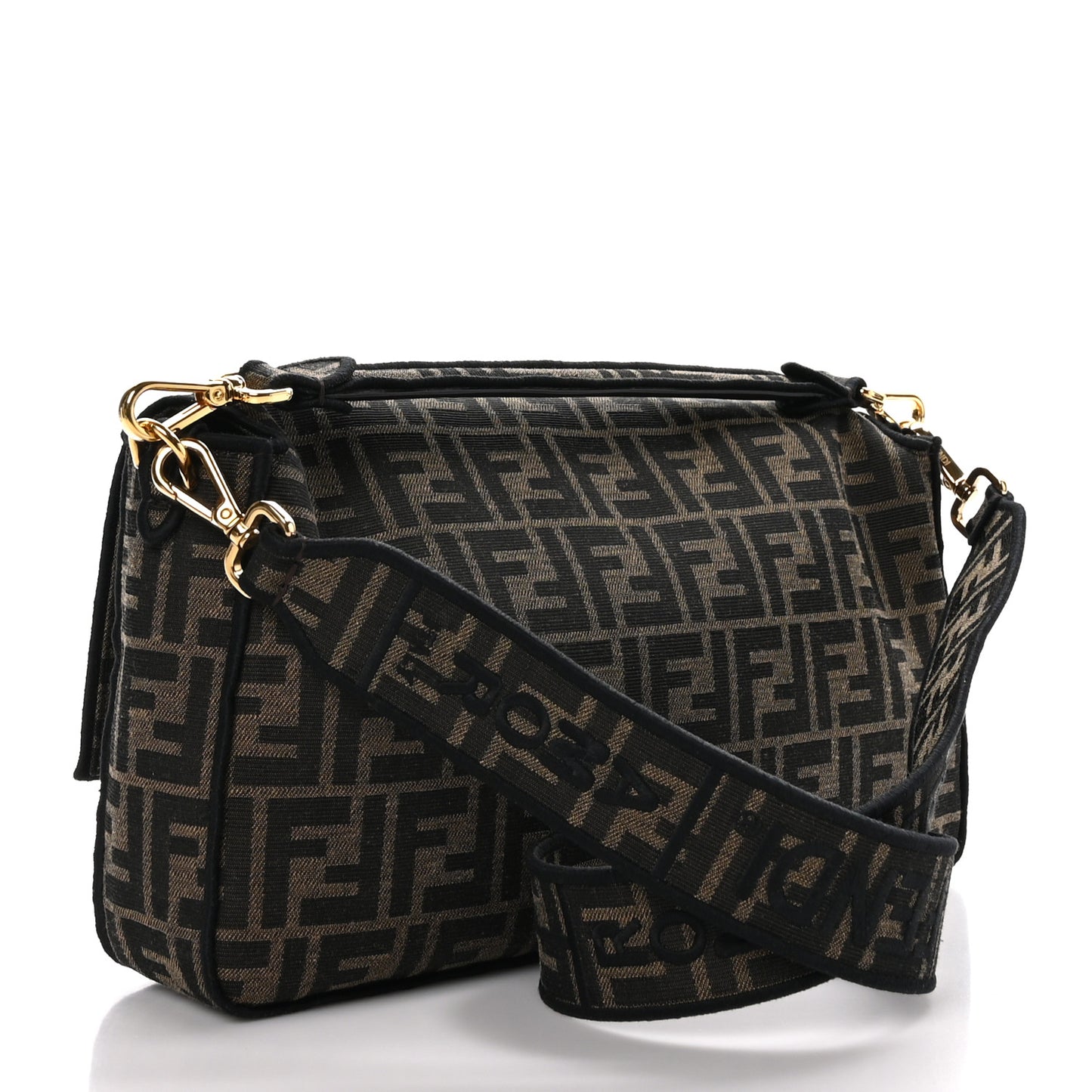 Fabric Jacquard FF 1974 Large Baguette Tobacco Moro Black
