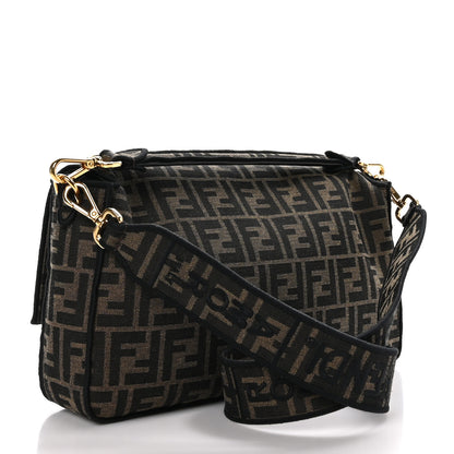 Fendi Fabric Jacquard FF 1974 Large Baguette Tobacco Moro Black 3 of 8